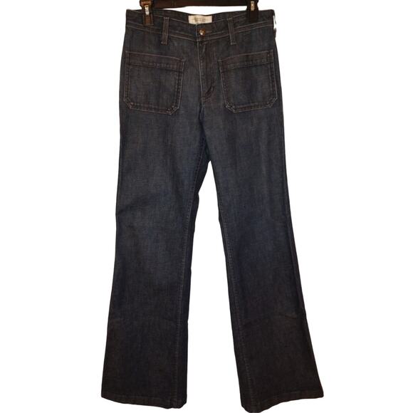 Habitual High Rise Wide Leg Front Patch Pocket Denim Blue Jeans - Picture 1 of 7